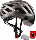 Shinmax Bike Helmet with USB Light & Magnetic Goggles for Safety