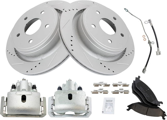 Performance Ceramic Rear Brake Pad & Rotor Kit for Dodge Ram 1500