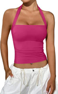 REORIA Women's Halter Going Out Tops 2025 Sexy Summer Crop Tank