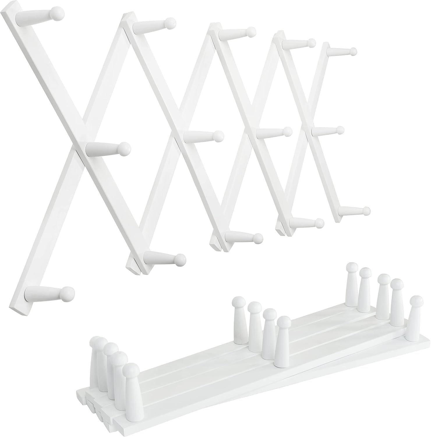 SKOLOO Hat Rack for Wall with 14 Hooks - Modern Expandable Design