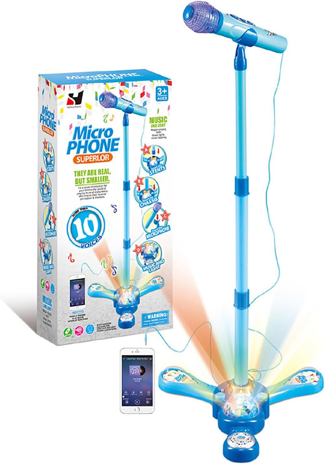 Adjustable Kids Karaoke Set with Lights & Pedals - Sing Along Fun!