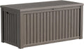 180 Gallon Deck Box Resin Outdoor Storage Box - Large Waterproof Bench