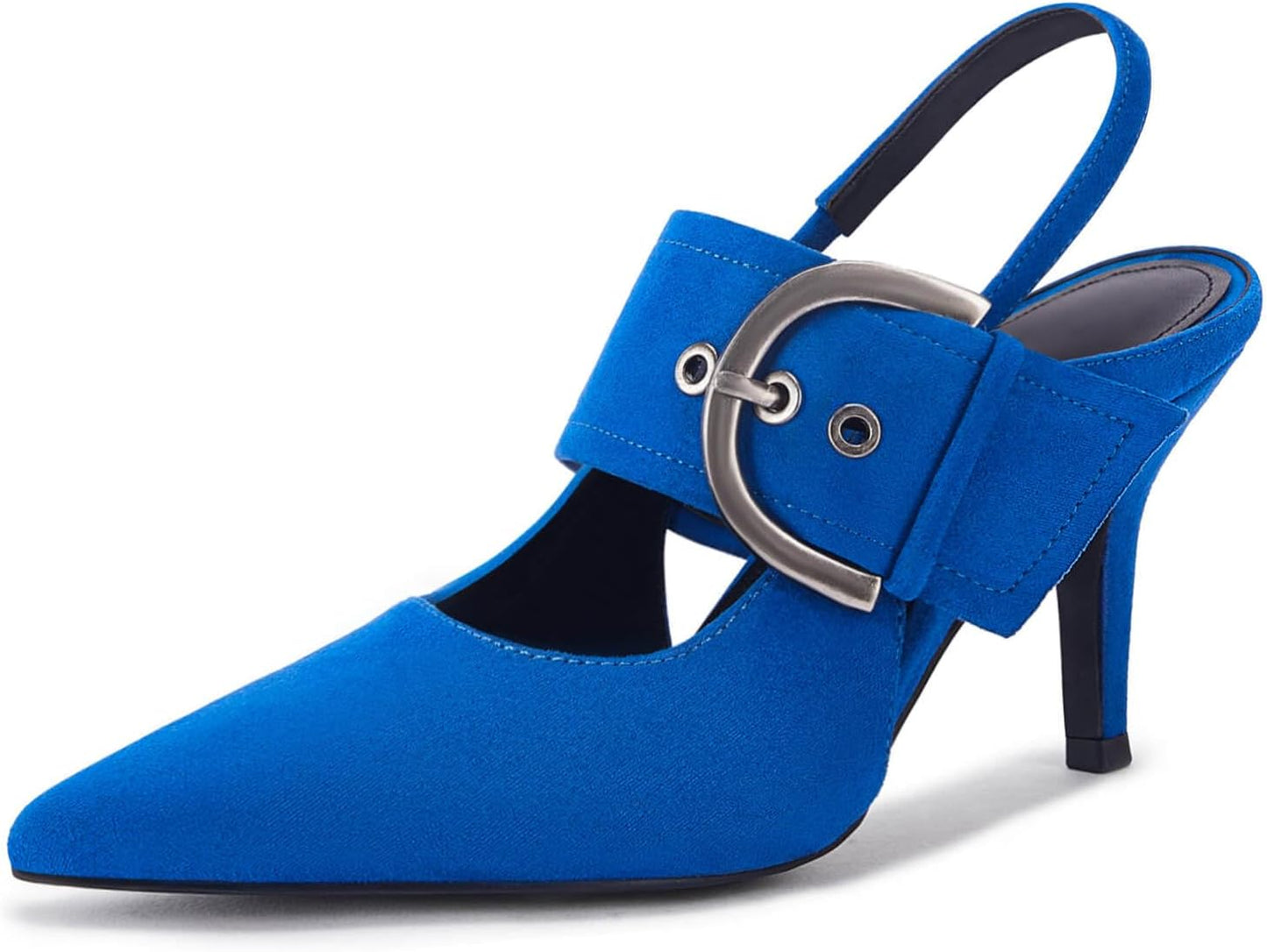 Coutgo Womens Slingback Pumps Closed Pointed Toe High Heels