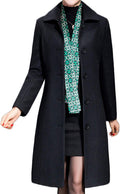 Jenkoon Women's Wool Trench Coat Winter Long Thick Overcoat - Warm