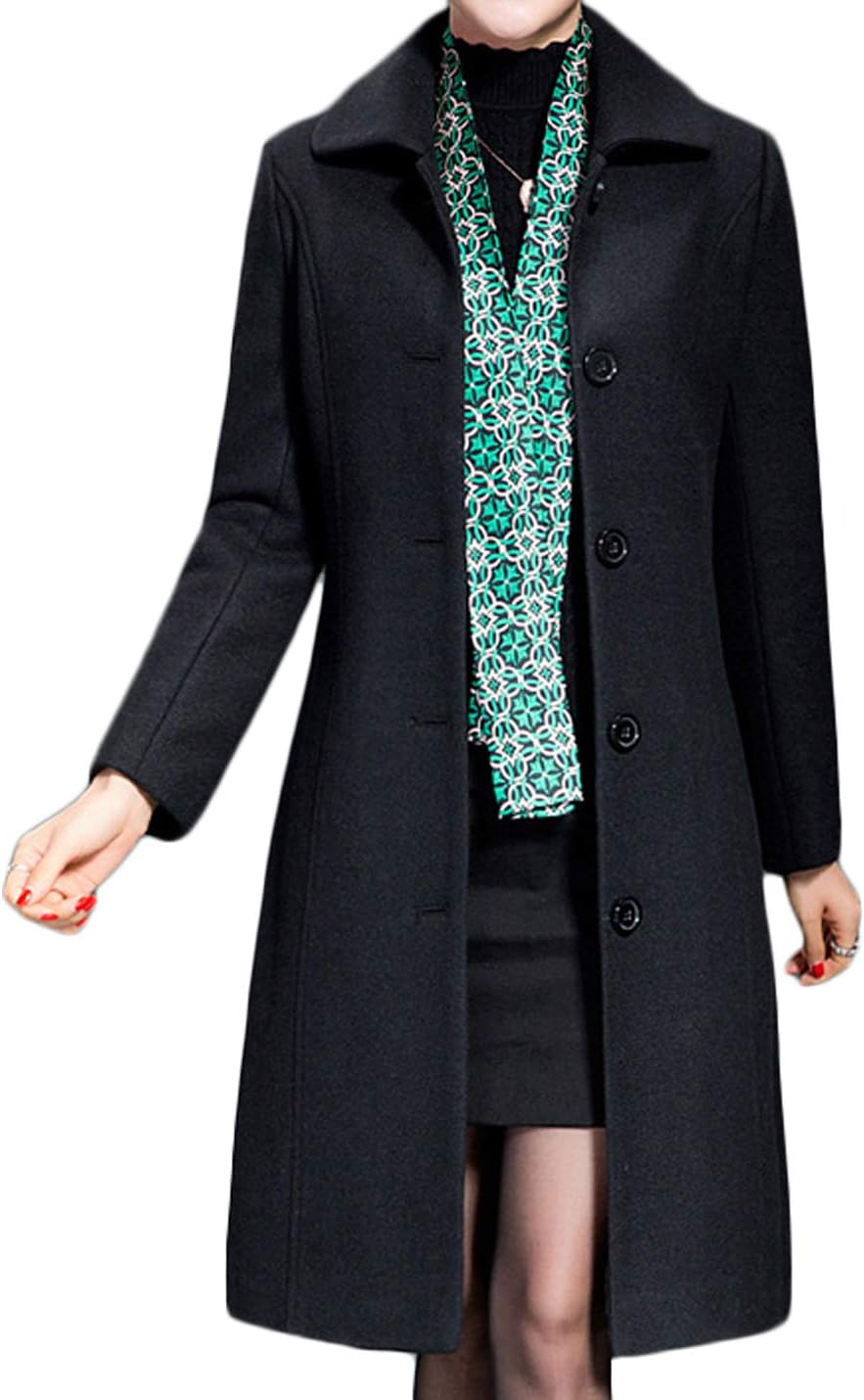Jenkoon Women's Wool Trench Coat for Stylish Winter Wear