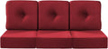 22x24/22x25 Red 6in Patio Chair Cushions Set of 3 - Memory Foam
