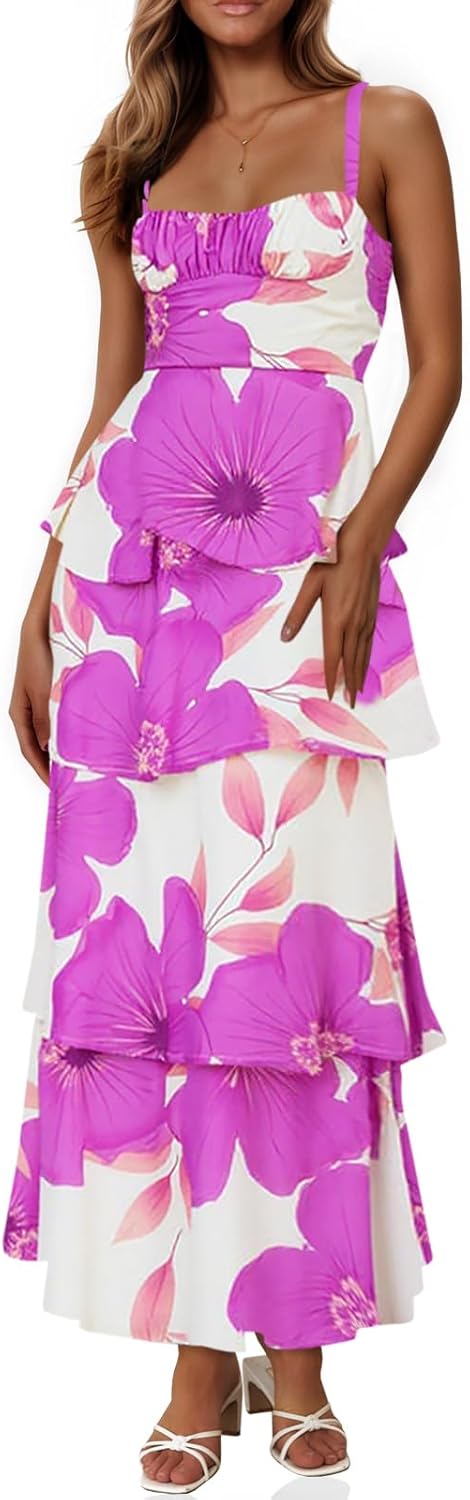 Fisoew Womens Floral Maxi Dresses for Summer Fun and Style