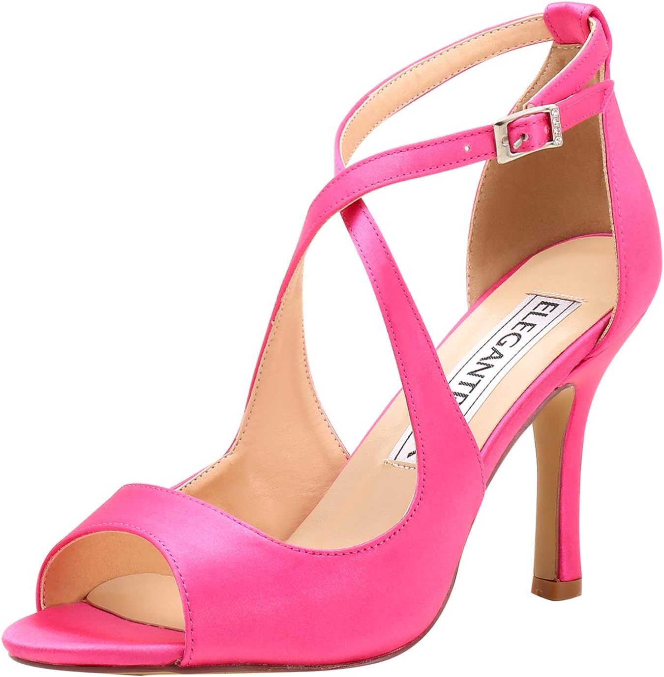 ELEGANTPARK Peep Toe High Heels for Women Wedding Sandals
