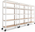 HOMEDANT 5-Tier White Metal Rolling Cart for Convenient Storage