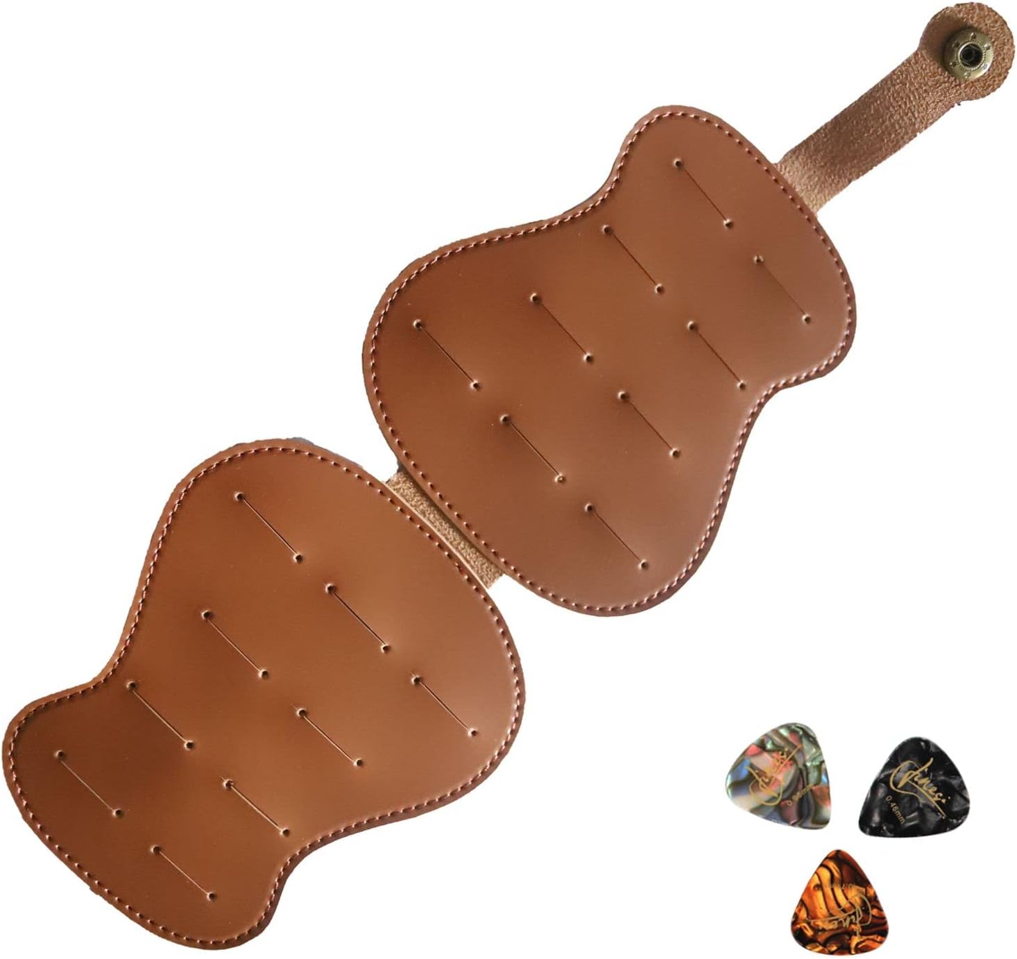 Organize 18 Picks! PU Leather Guitar Picks Case