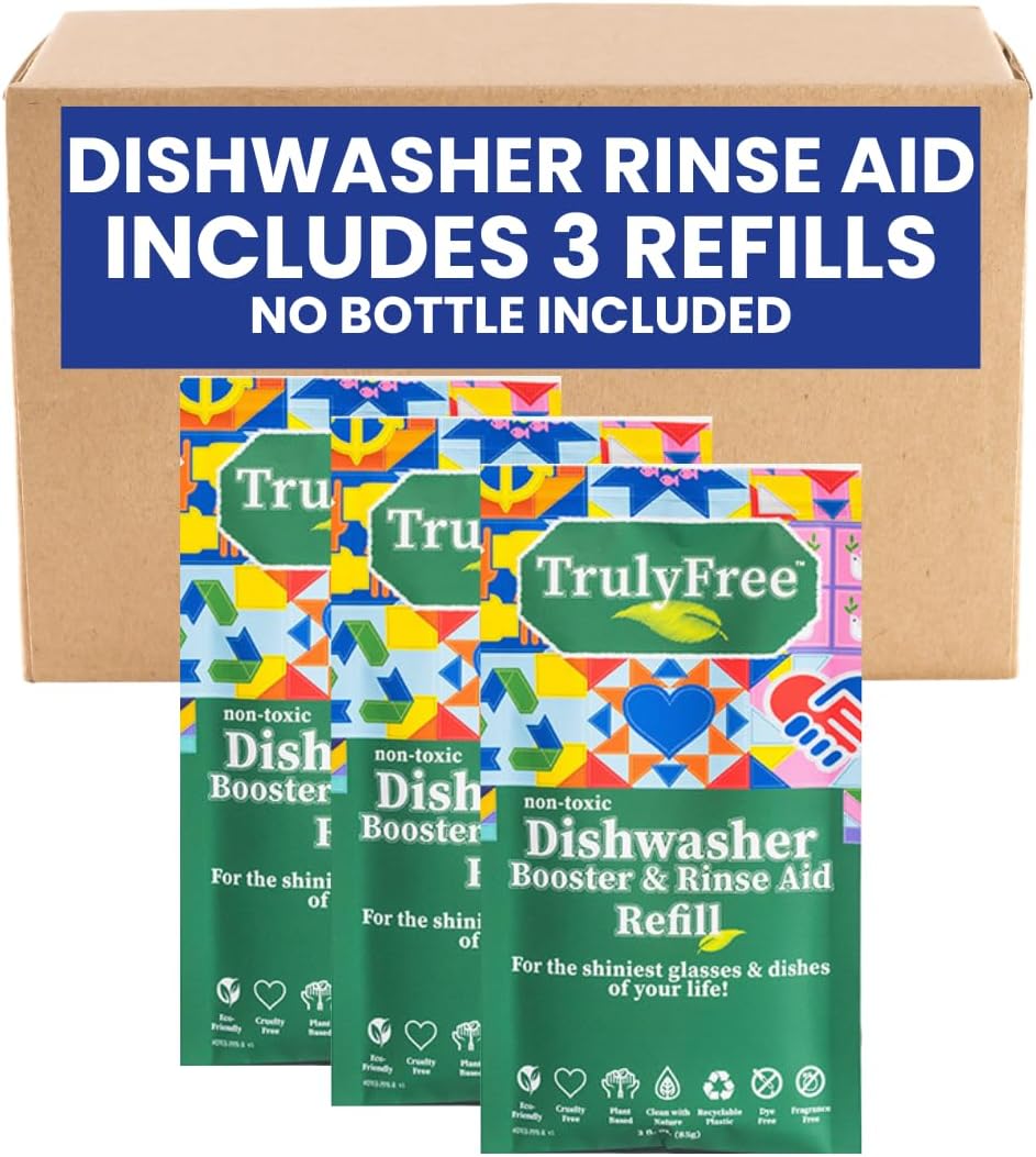 Natural Dishwasher Booster & Rinse Aid for Sparkling Clean Dishes