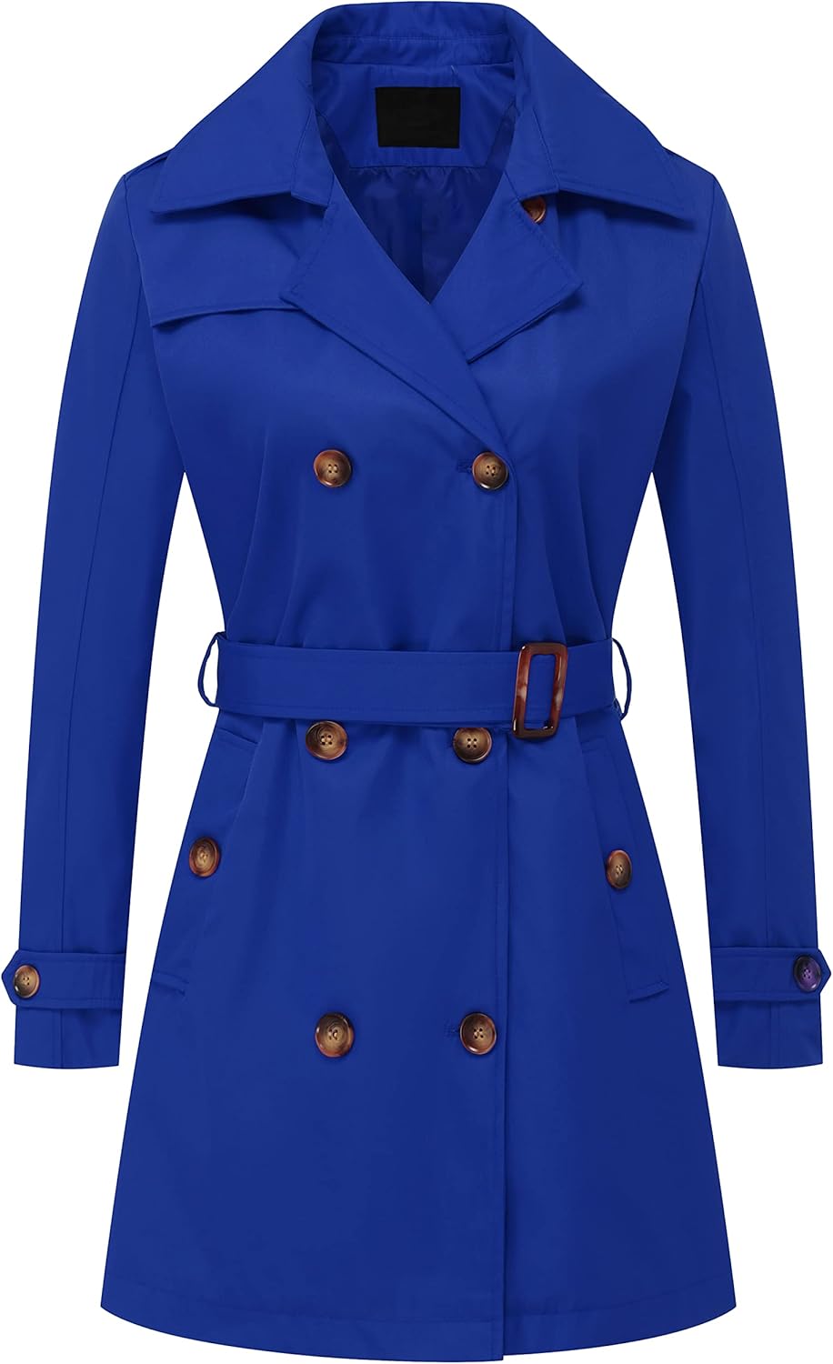 Stylish Women's Double Breasted Trench Coat with Detachable Hood