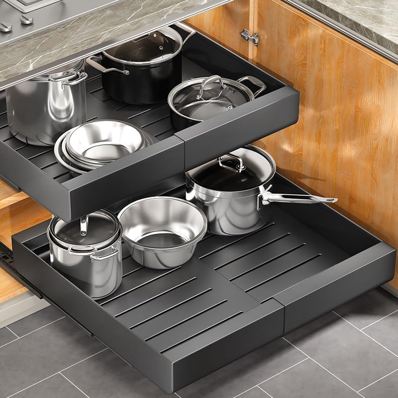 Pull Out Cabinet Organizer for Kitchen Storage - Expandable Design