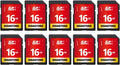 GIGASTONE 16GB SD Card 10-Pack UHS-I U1 Class 10 - Reliable Full HD