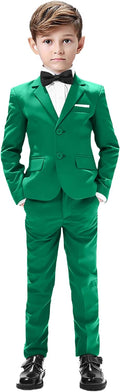 Boys Black and Navy 5-Piece Slim Fit Suit for Wedding