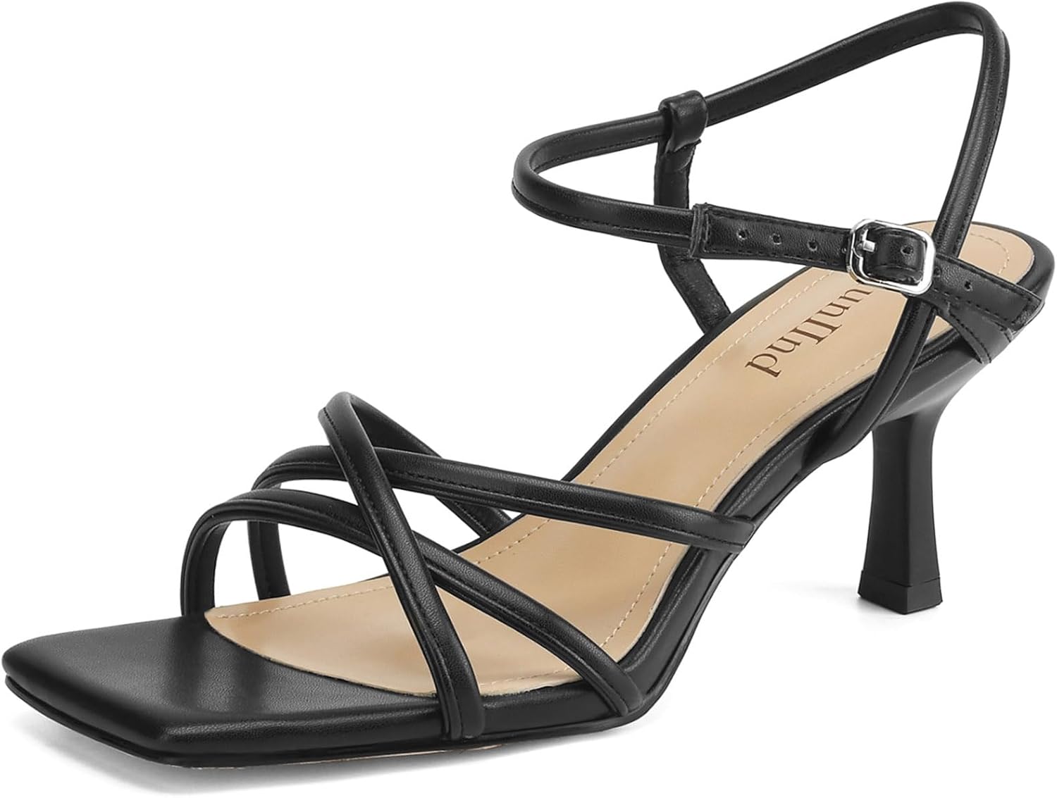 Women's Sandals Square Open Toe Kitten Heels for Comfy Weddings