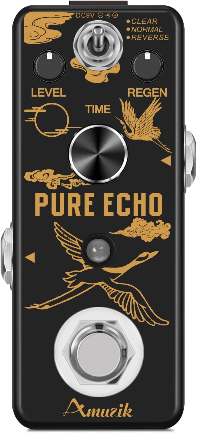 Amuzik Pure Echo Guitar Effect Pedal for Clear Normal Reverse