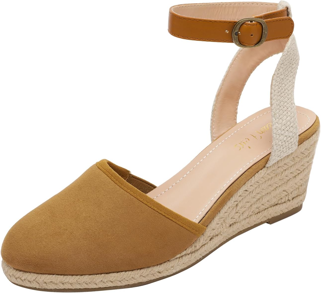 DREAM PAIRS Women's Closed Toe Espadrille Wedge Heels Sandals