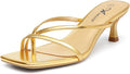 Strappy Kitten Heels Flip Flops Square Open Toe Low Heels