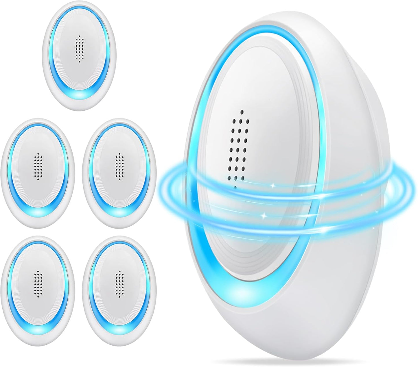 6-Pack Ultrasonic Pest Repellers - Deter Rodents & Bugs