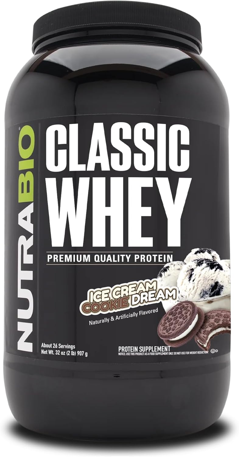 NutraBio Classic Whey Protein Powder - Ice Cream Cookie Dream
