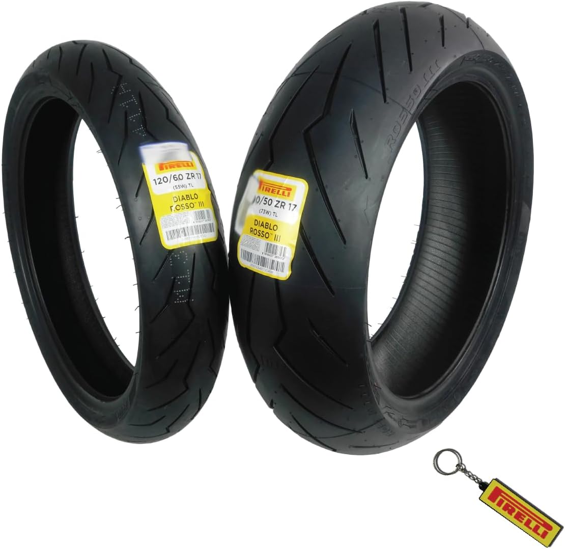 Pirelli Diablo Rosso III Motorcycle Tire Set for Sport Bikes