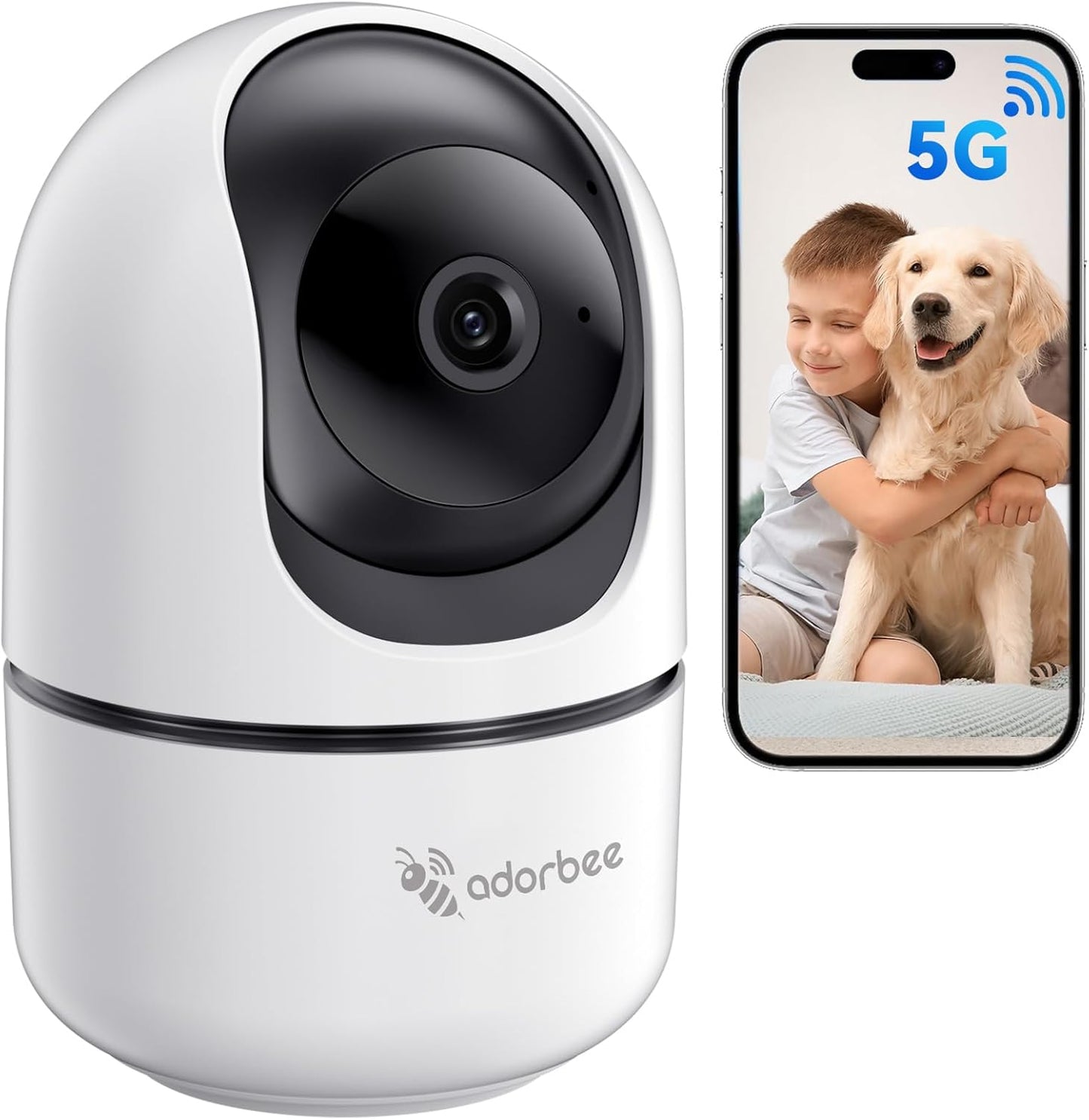 Adorbee 2K 360 Camera: Pet Baby Monitor with Night Vision