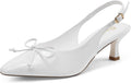 Low Kitten Heels Slingback Pumps - Elegant Comfortable Wedding