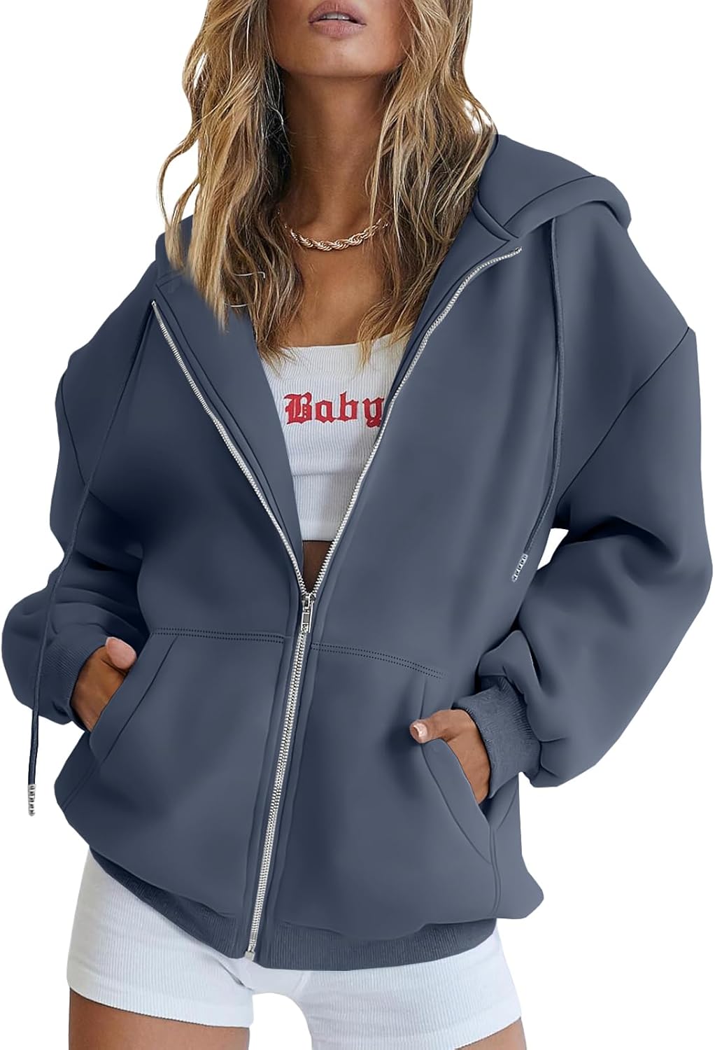 Trendy Queen Womens Zip Up Hoodies for Fall and Winter Fashion
