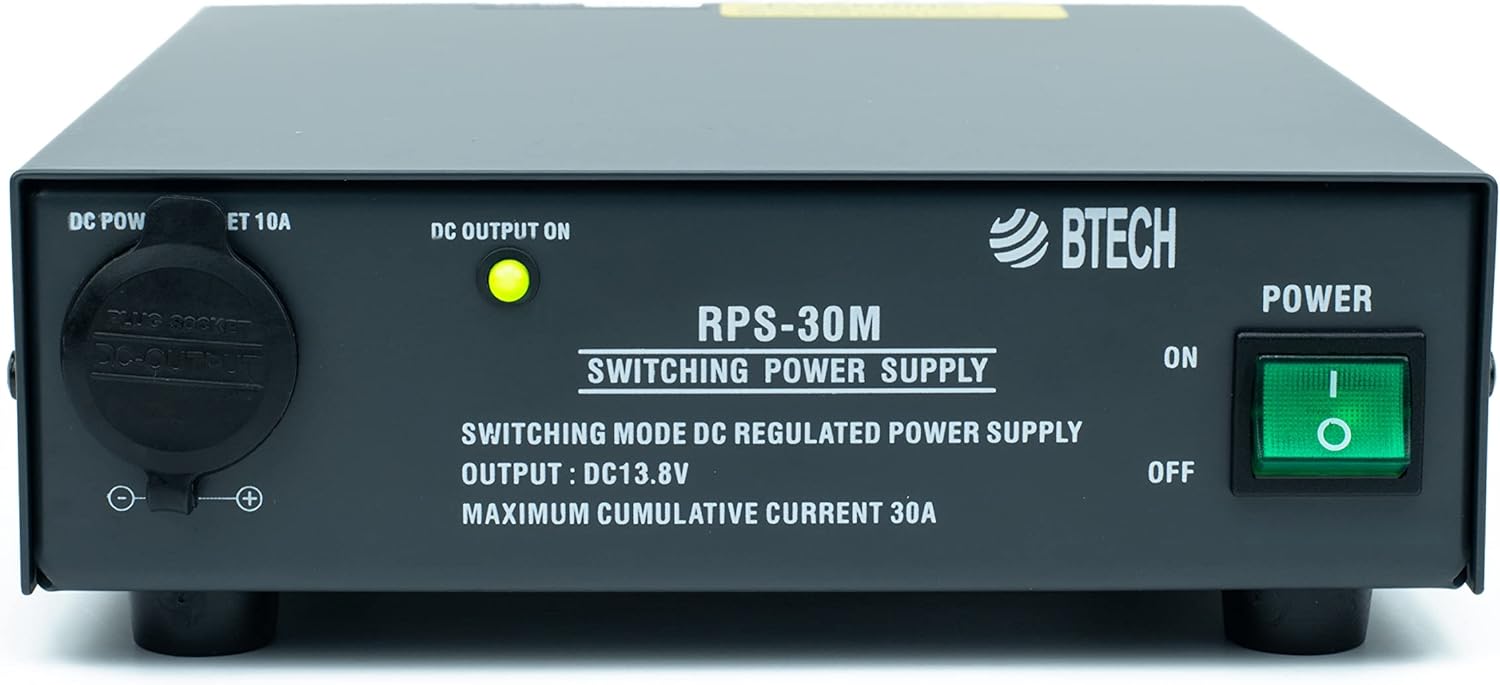 BTECH RPS-30M Compact 30A Bench Power Supply - Reliable 13.8V Output