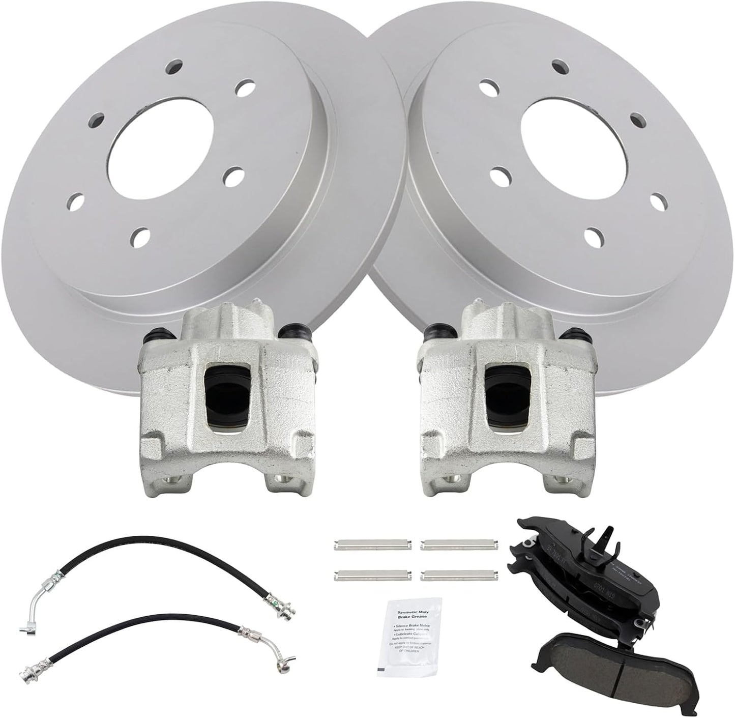 TRQ Rear Brake Pad & Rotor Kit for INFINITI QX56 and Nissan