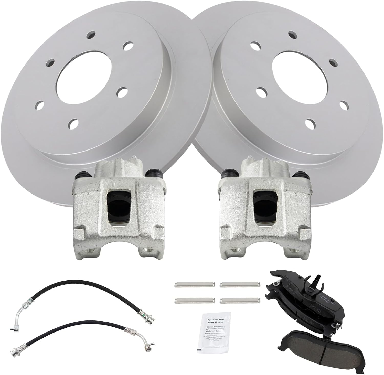 TRQ Rear Brake Pad & Rotor Kit for INFINITI QX56 and Nissan