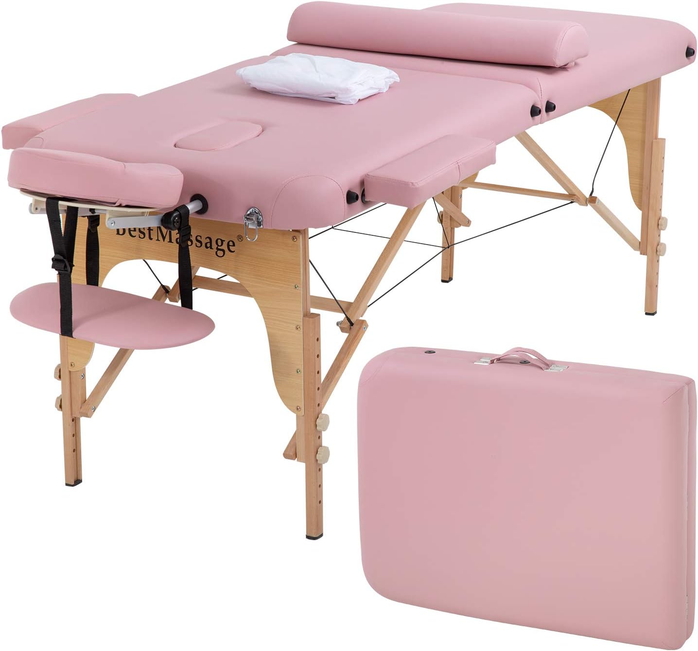BestMassage Portable Massage Table 28 inch Wide Adjustable Bed