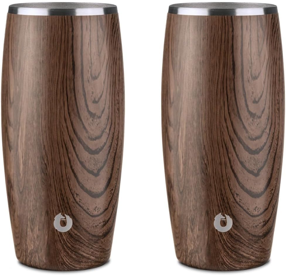 SNOWFOX Premium Vacuum Insulated Beer Glasses for Home Bar