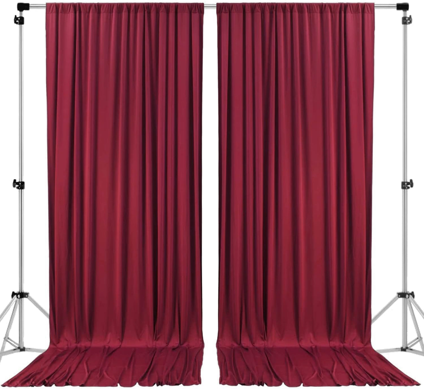 10ft x 8ft Burgundy IFR Polyester Backdrop Drapes for Events