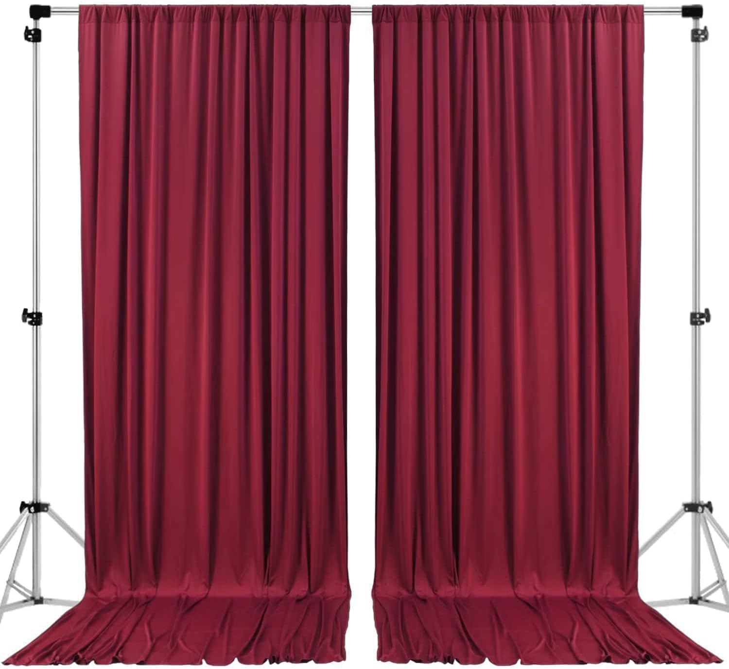 10ft x 8ft Burgundy IFR Polyester Backdrop Drapes for Events
