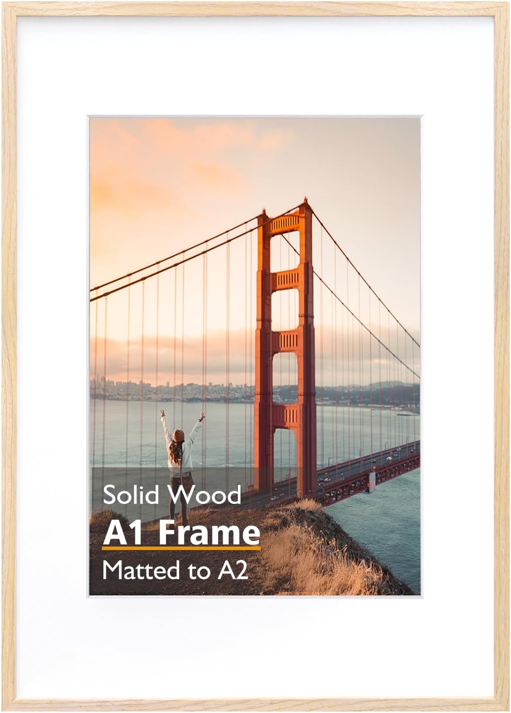 KINLINK A1 Picture Frame: Natural Solid Wood Design for Photos