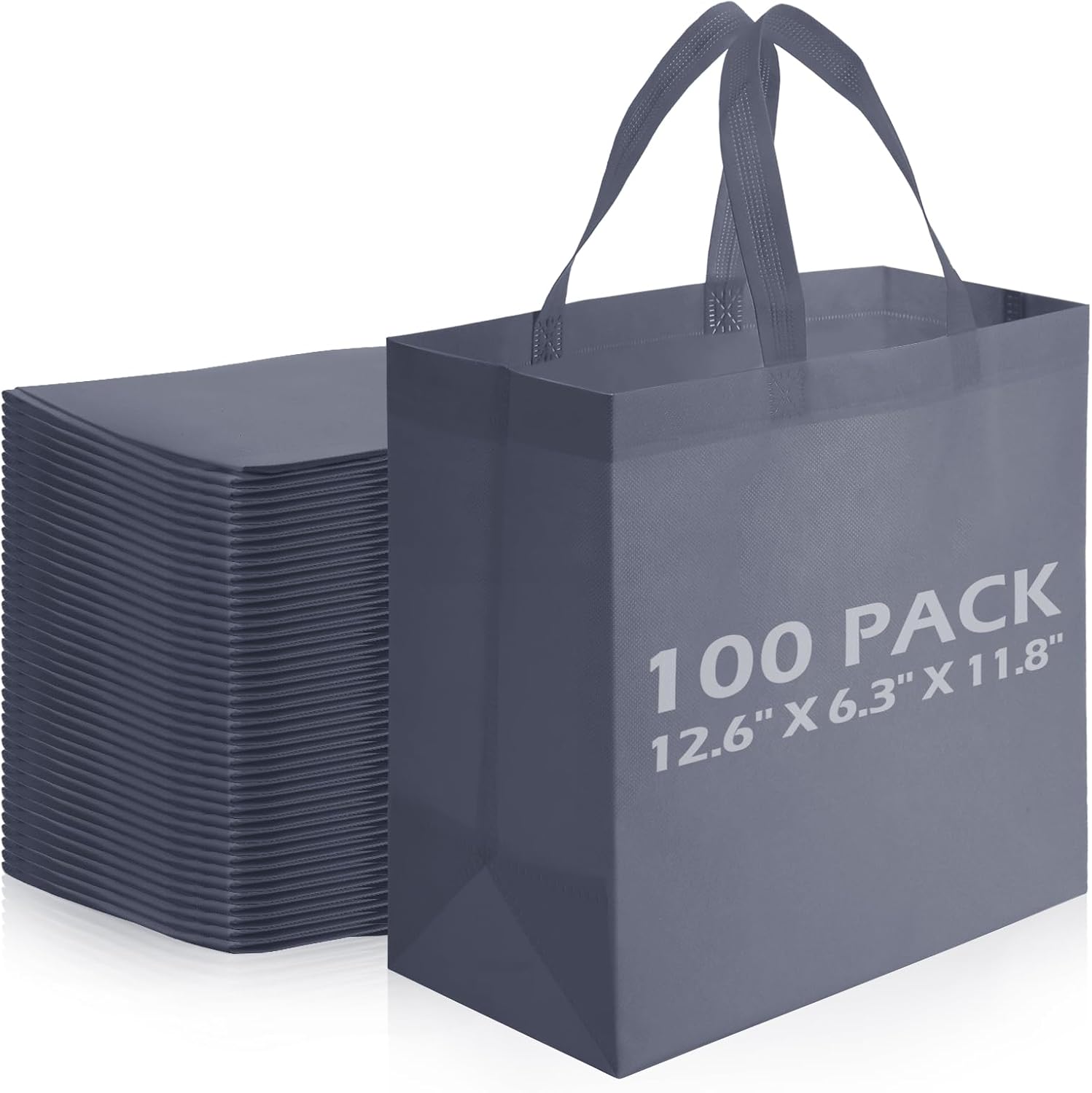 Reginary Reusable Totes Bags - 100 Pcs Non Woven Grocery Bags