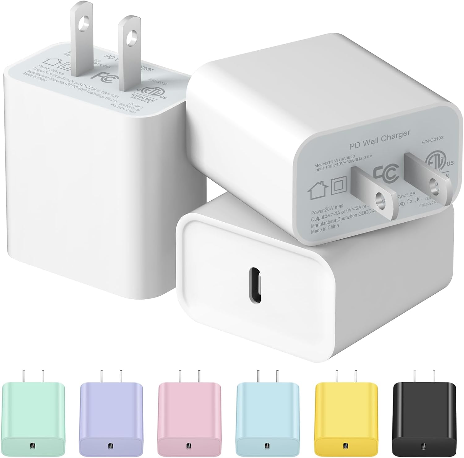 Fast Charging 3-Pack USB C Charger Block - Novobit
