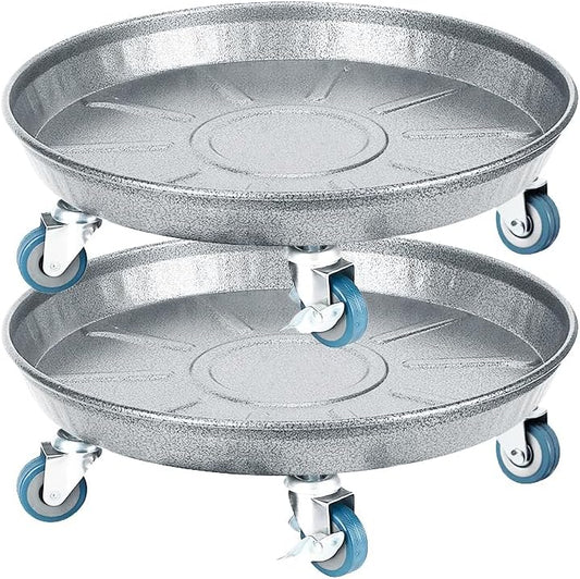 Round Plant Stand with Wheels for Indoor Outdoor Use