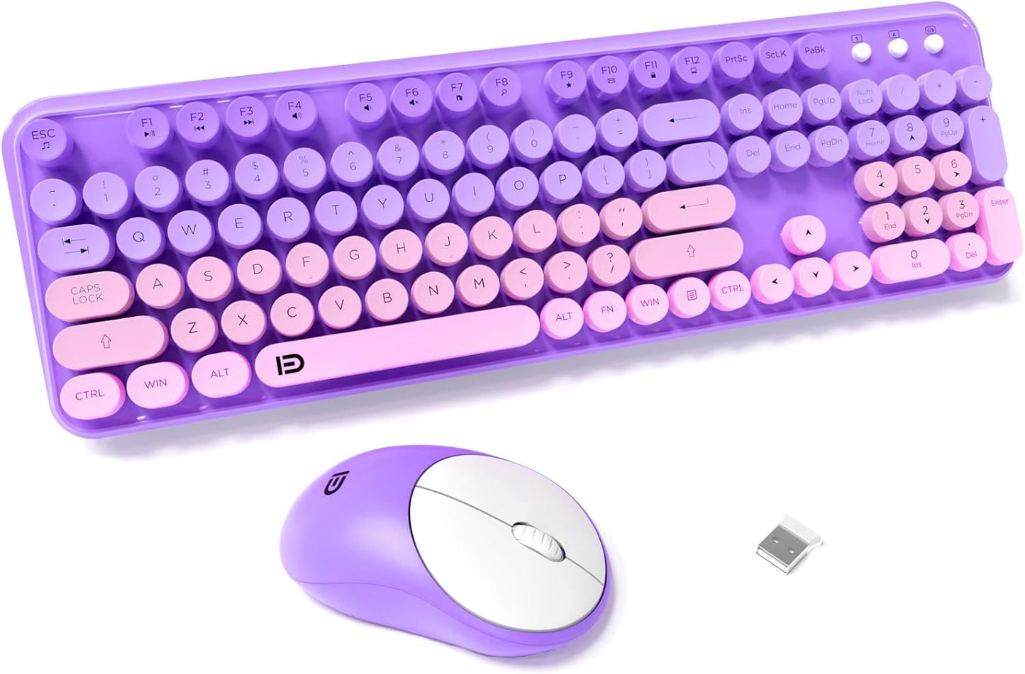 FD Wireless Keyboard and Mouse Combo - Retro Typewriter Design