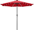 10FT Solar Patio Umbrella with LED Lights - Solar Powered Tilt & Crank