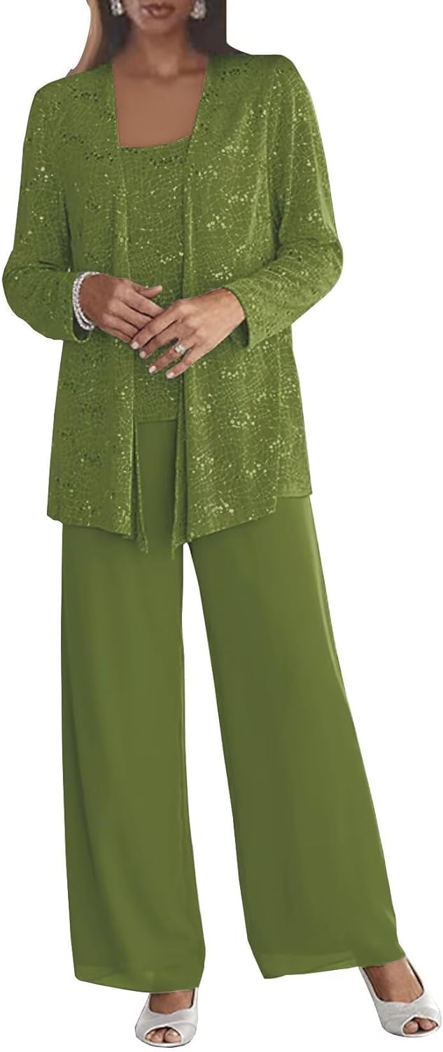 Chiffon Mother of The Bride Pant Suits for Elegant Weddings