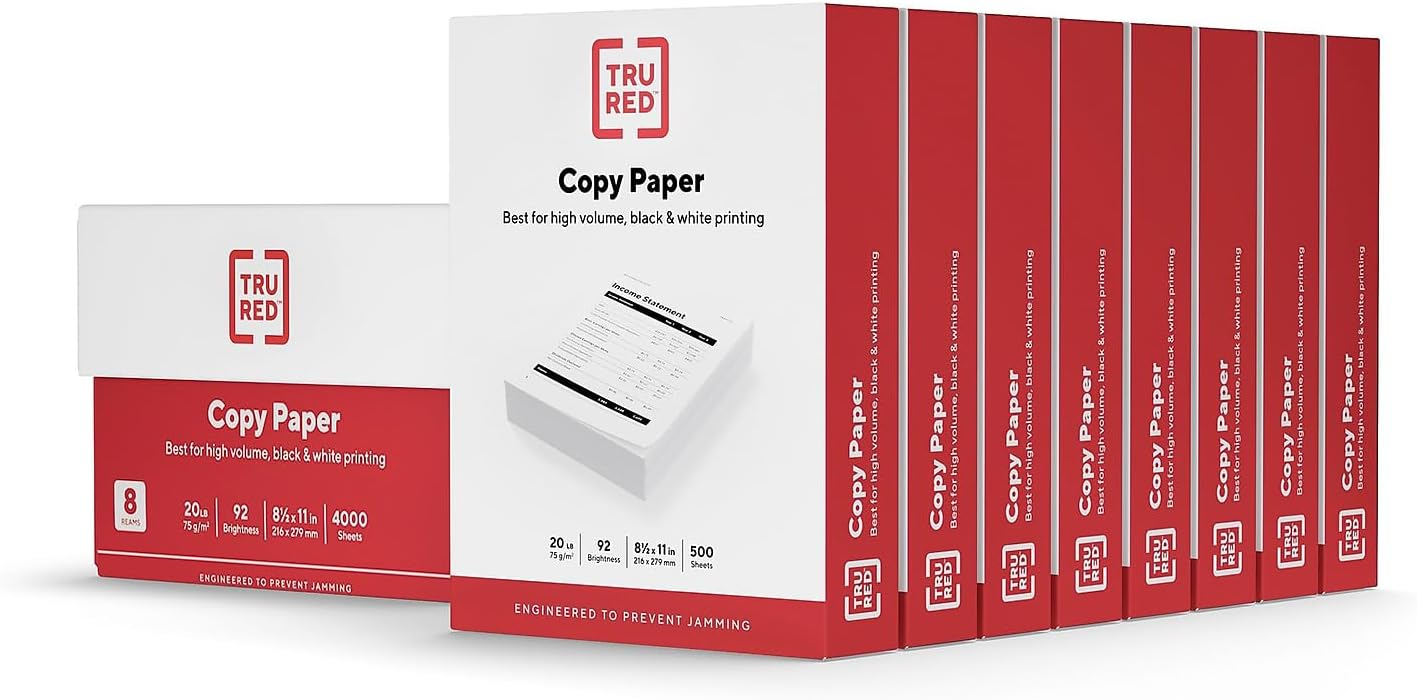 TRU RED 8.5 x 11-Inch Copy Paper for Superior Printing Needs