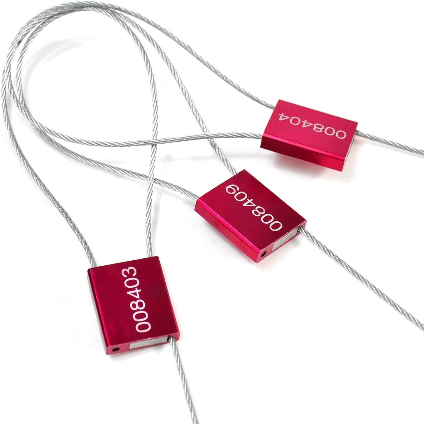 Leadseals 50 Red Steel Cable Seals for High Security Transport