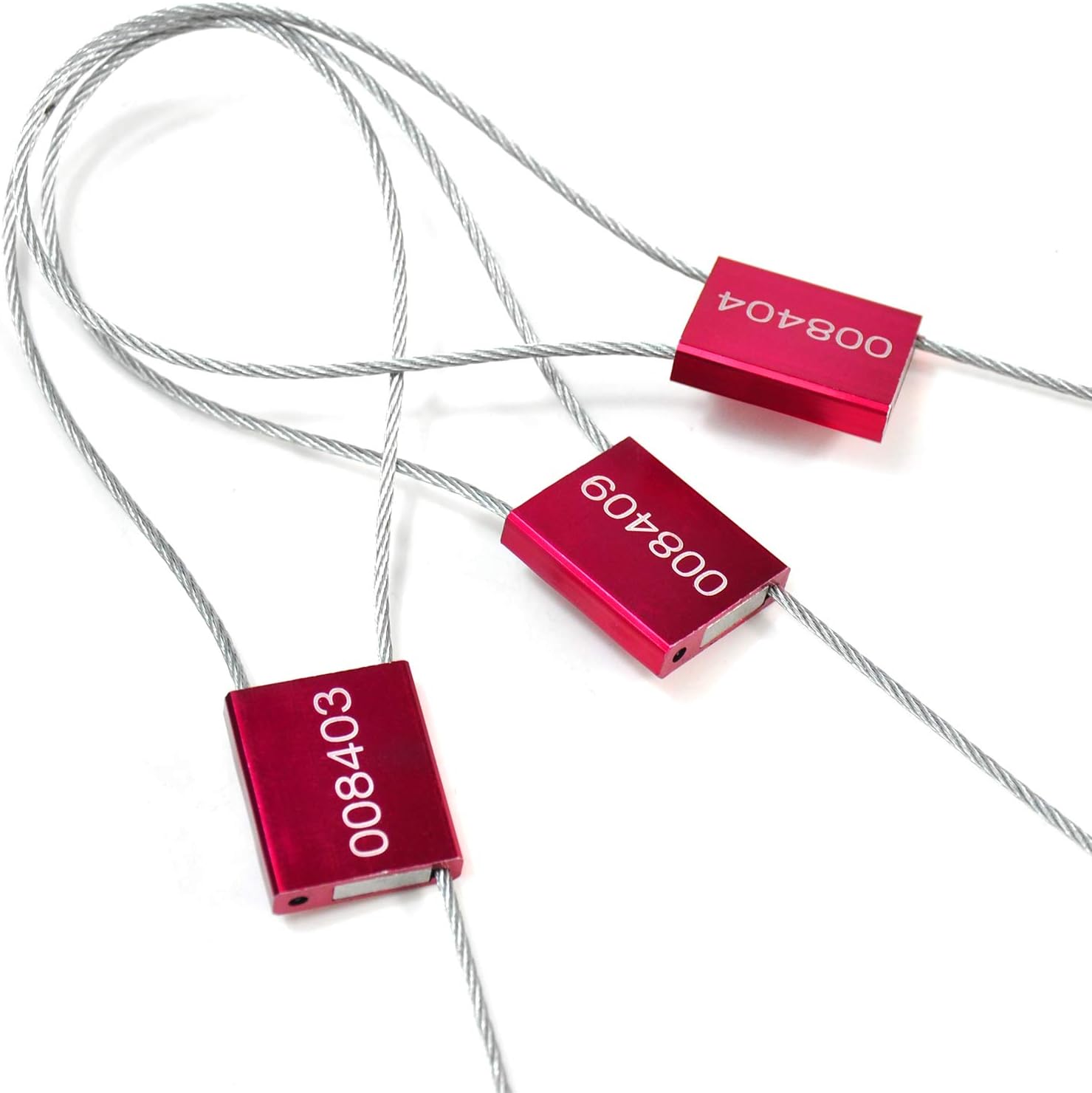 Leadseals 50 Red Steel Cable Seals for High Security Transport