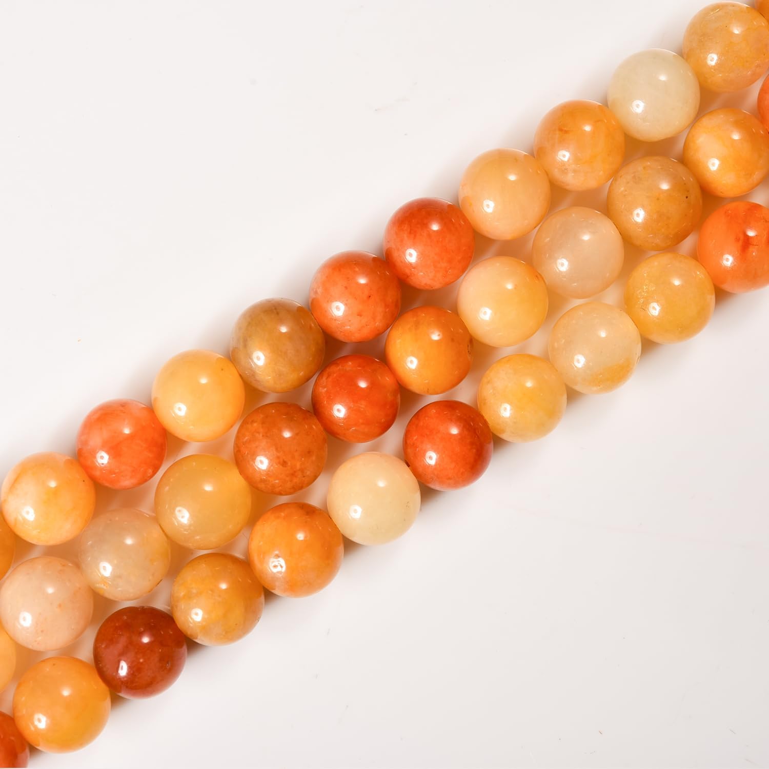 Golden Jade Gemstone Beads 10mm - DIY Jewelry Making
