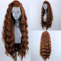 13x4 Light Brown Long Wavy Lace Front Wig - 24in Natural Look