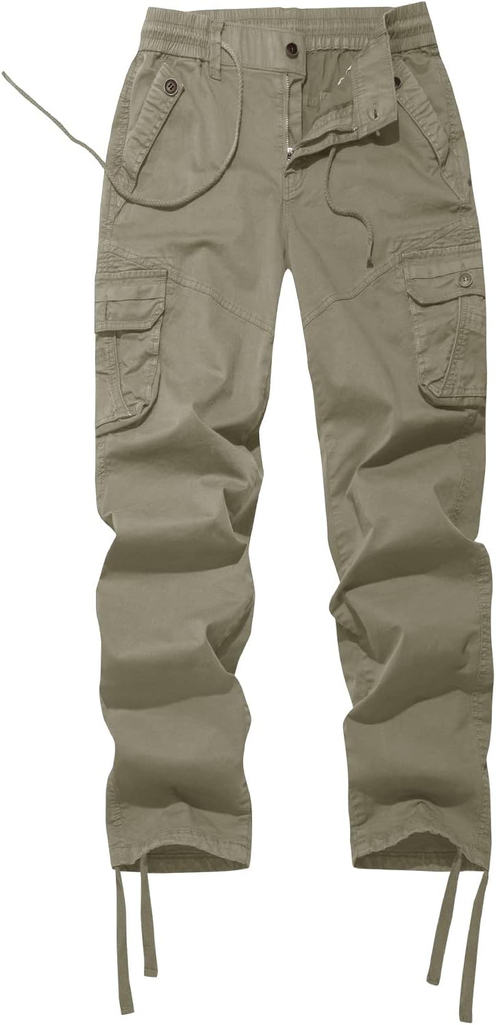 FOURSTEEDS Women's Mid Rise Cargo Pants for Outdoor Activities