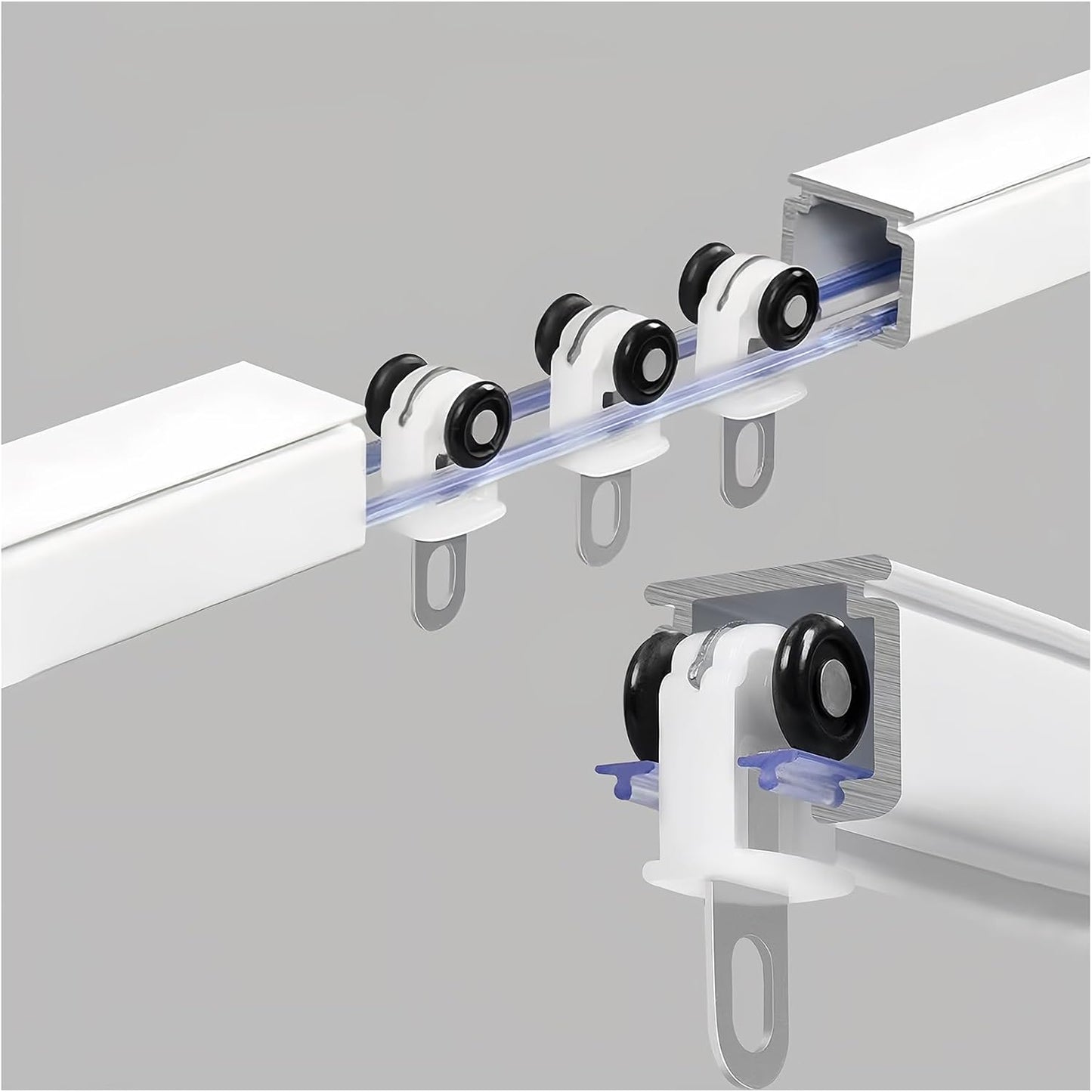 Silent Aluminum Curtain Track - Heavy-Duty Sliding Rail
